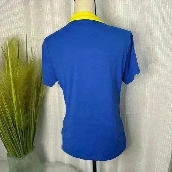 NWOT Lohla Sport Women’s Size M/L Golf Short Sleeve Blue & Yellow Snap Closure - Picture 5 of 7